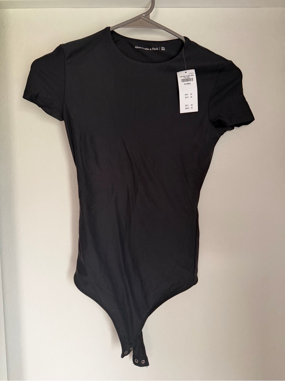Abercrombie Black Short-Sleeve Snap-Button One Piece